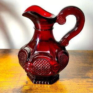 Vintage Avon 1876 Cape Cod Ruby Red Glass Cruet Bottle No Stopper Retro Decor